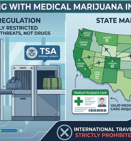 Cannabis im Flugzeug in den USA haben